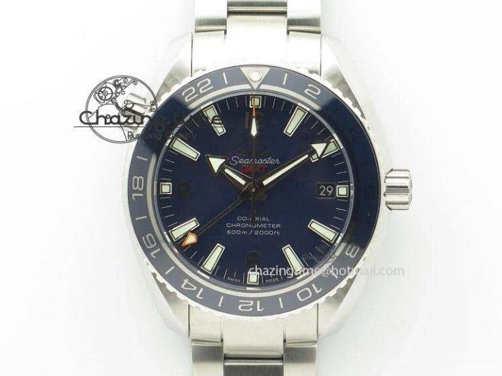 0105 Planet Ocean 600M ‘Tai Chi’ GMT 43.5mm VSF 1:1 Best Edition Black White Ceramic Bezel and Dial on SS Bracelet A8906 Super Clone Durable 7732